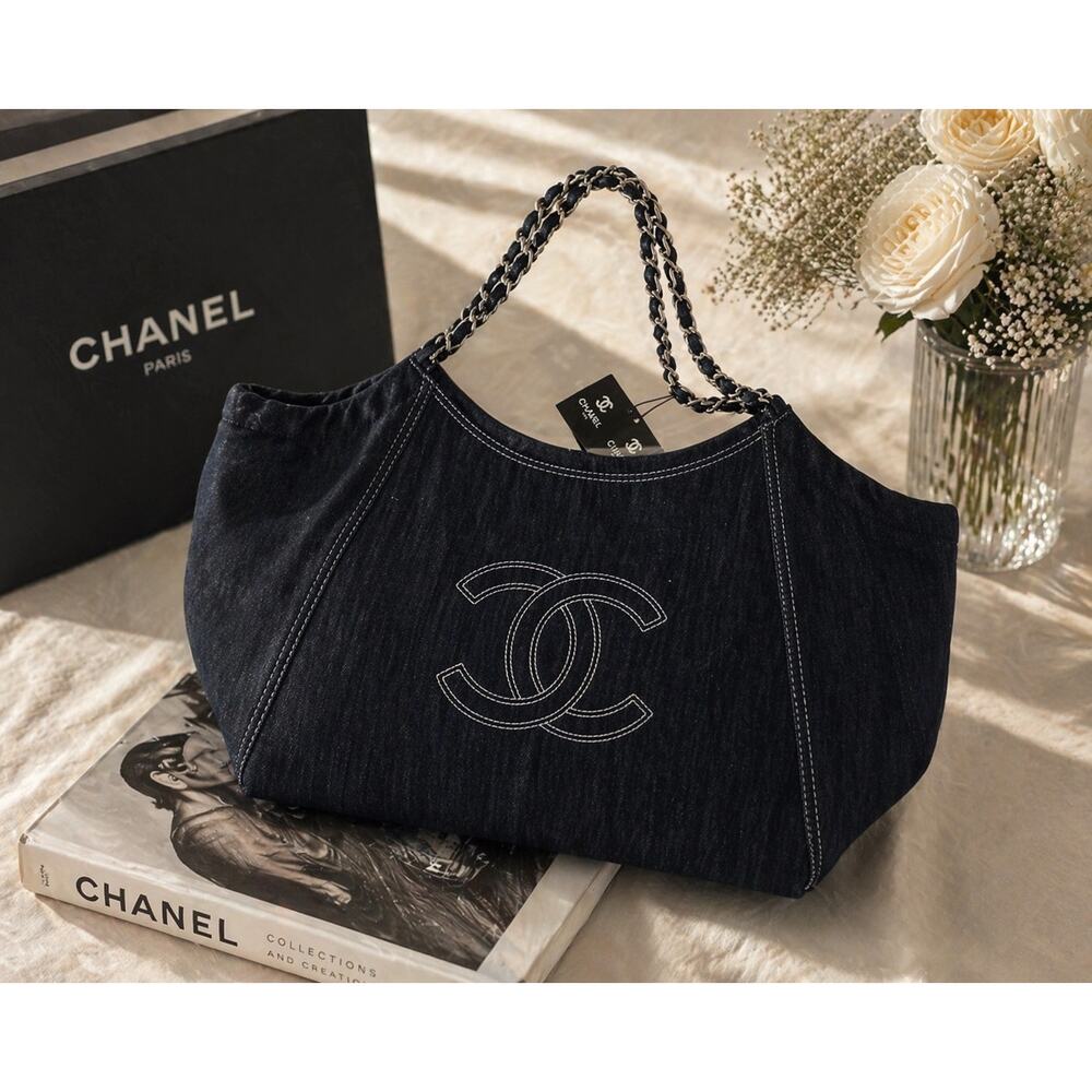 CC GWP Denim Chain Handle Tote Bag